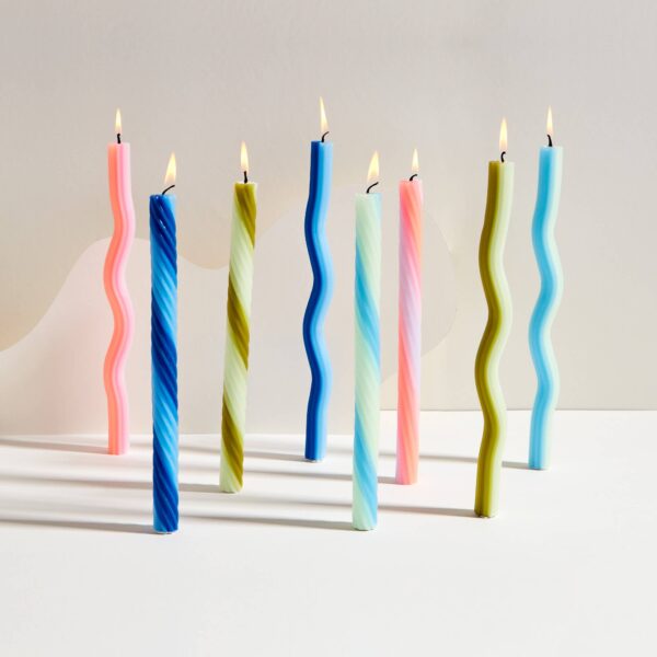 54 Celsius - Rope Candles - Mint (2 Pack) - 11" Vibrant Taper Candles