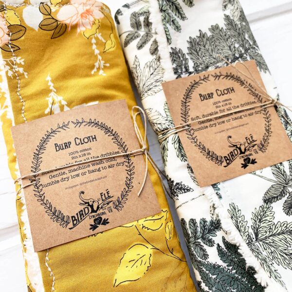 The Bird & Elephant - Fern Burp Cloth, Printed Cotton - Image 5
