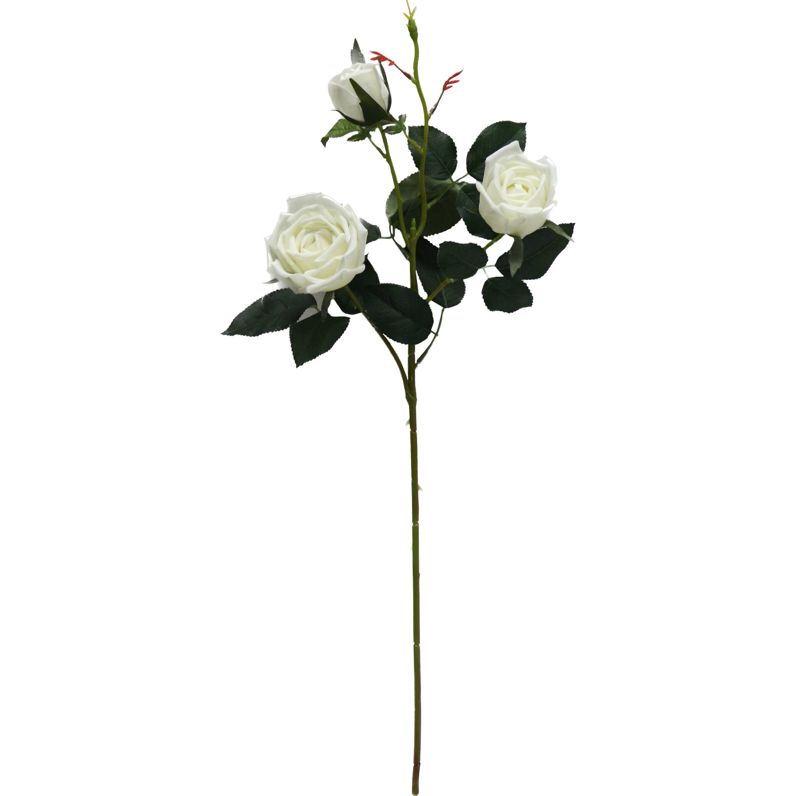 24" Real Touch Rose-3 flowers: Light Peach