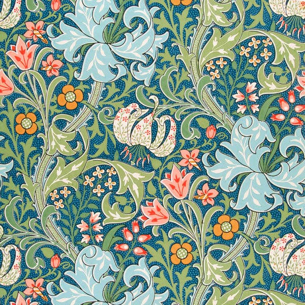 100% Pure Silk Scarf - William Morris Golden Lily