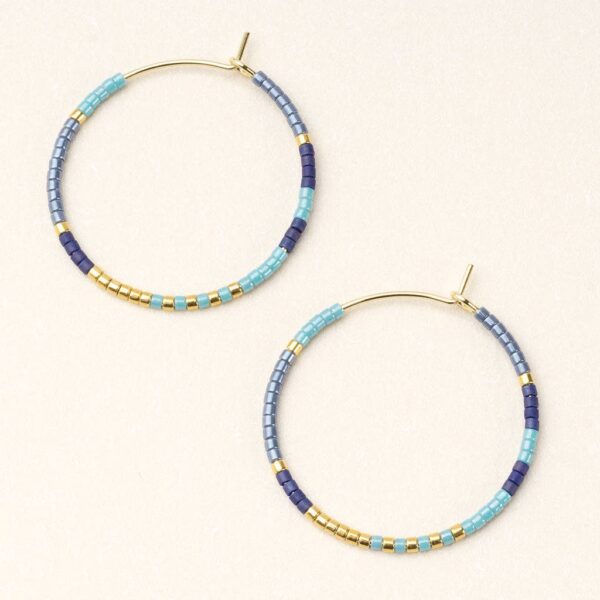 Chromacolor Miyuki Small Hoop - Cobalt Multi/Gold - Image 2