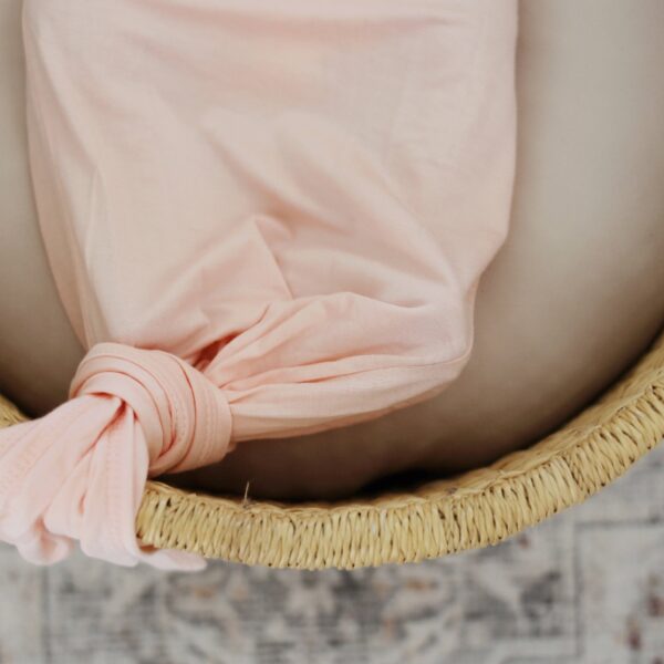 Blush Pink Bamboo Knotted Gown: 0-3 Months - Image 2