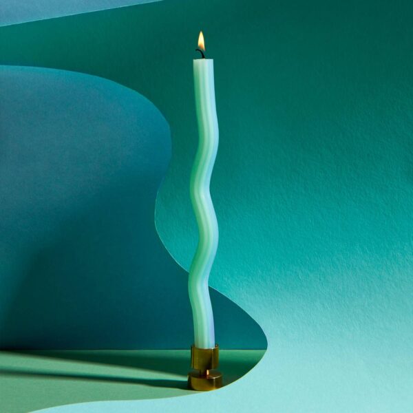 54 Celsius - Wiggle Candles - Mint (2 Pack) - 11" Vibrant Taper Candles - Image 2