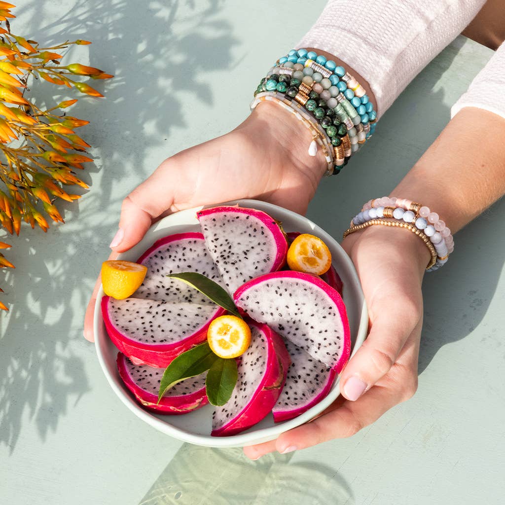 Intermix Stone Stacking Bracelet - Rose Quartz