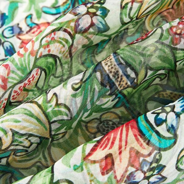 100% Pure Silk Scarf - William Morris Golden Lily - Image 2