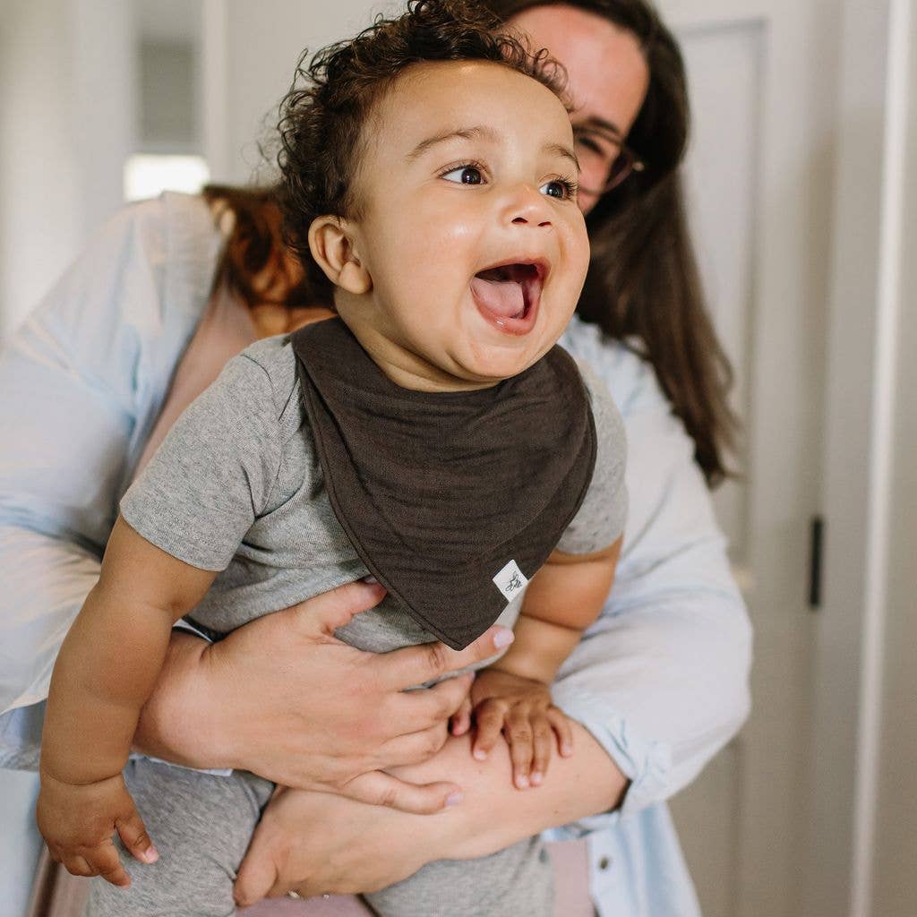 Organic Cotton Baby Bandana Bibs - Ash: Ash, One Size