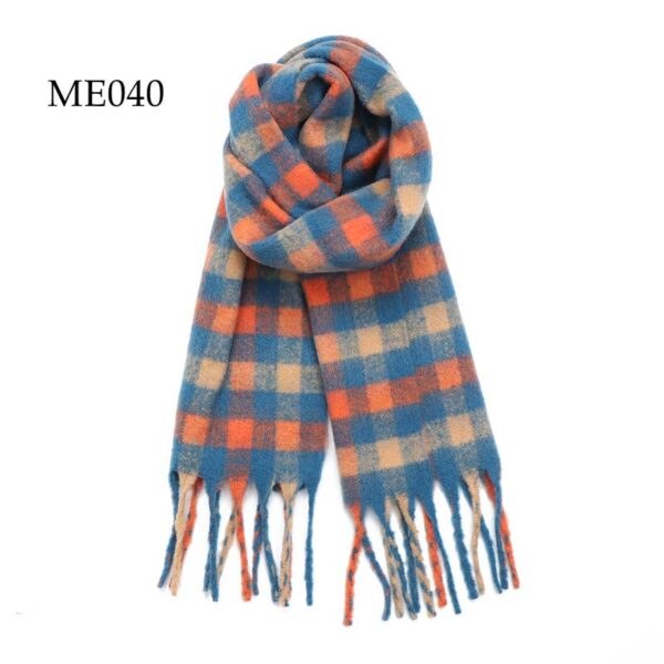 Adorro - Soft Chunky Oblong Multi Color Checkered Fleece Scarf (8 col - Image 5