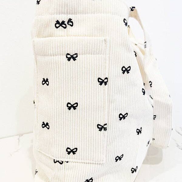 Brittany Cream Bow Print Tote Bag - Image 2