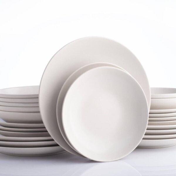 Semplice Stoneware Dinnerware Set - White Matte - Crafted in Portugal - Image 9
