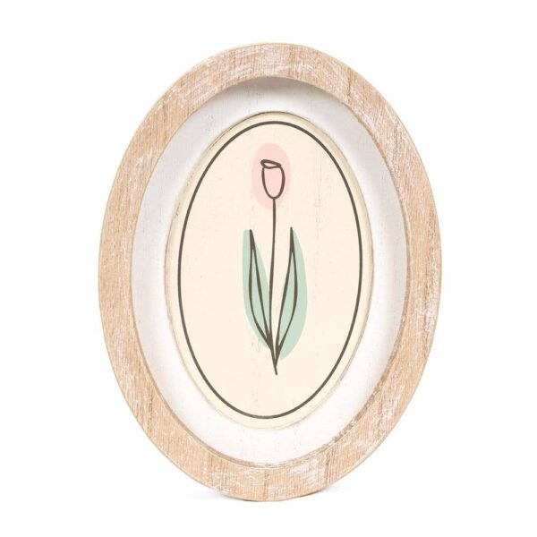 6x8 oval wood frame DAFODIL Easter Spring