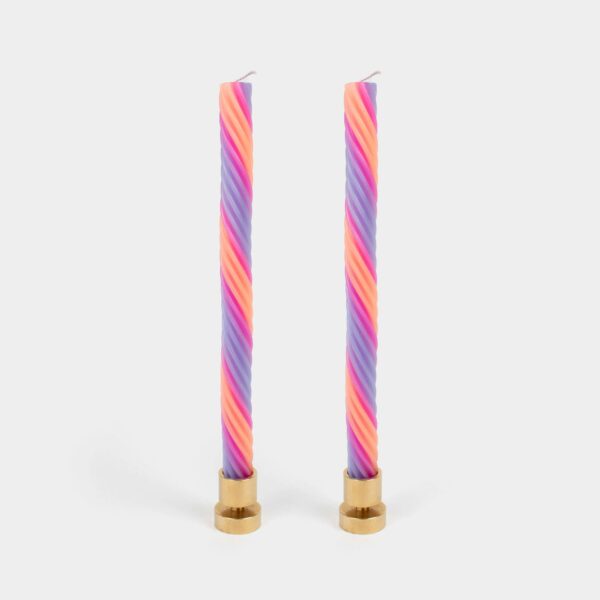 54 Celsius - Rope Candles - Orange & Lav. (2 Pack) - 11" Vibrant Tapers