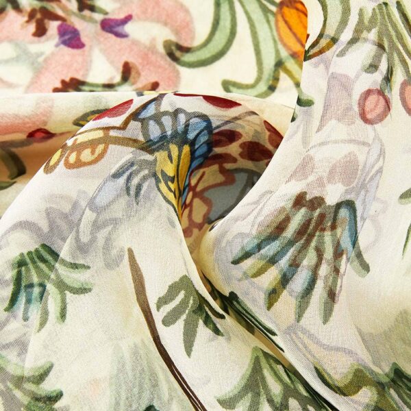 100% Pure Silk Scarf - Charles Voysey Alice In Wonderland - Image 2