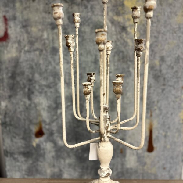 13-Candle Iron Candelabra: White - Image 2