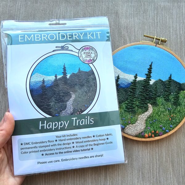 "Happy Trails" Landscape Embroidery Kit - Image 3