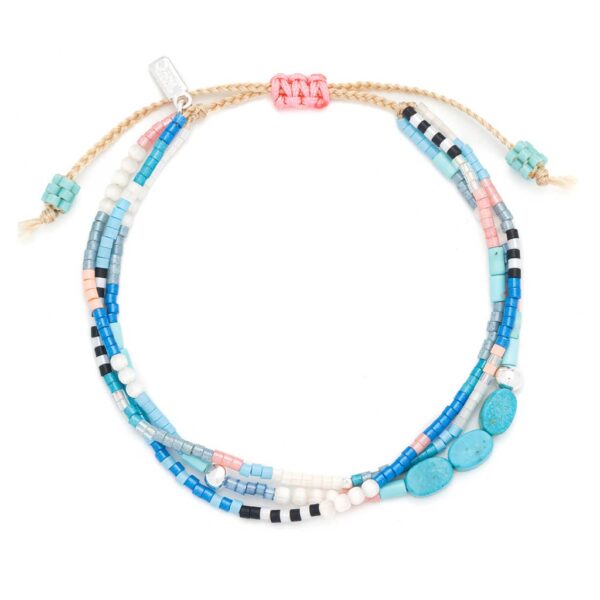 Mixed Media Bracelet - Sky/Turquoise/Silver - Image 3