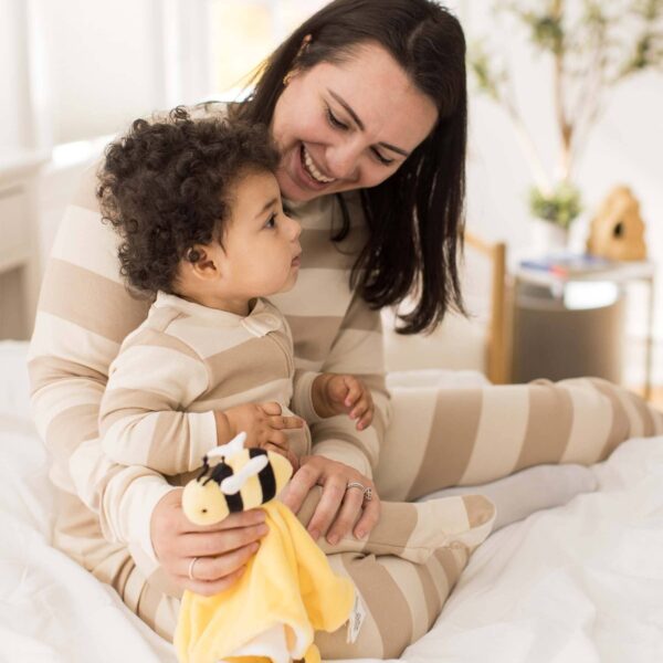 Rugby Stripe Mommy & Me Matching Sleep & Play: Oat, 3-6 Months - Image 2