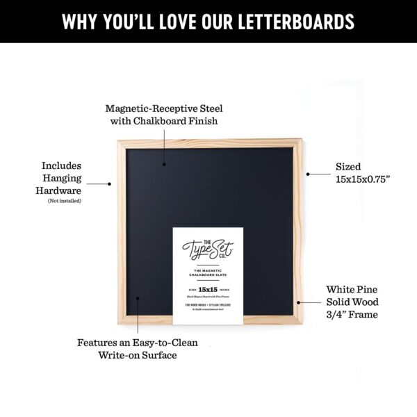 15x15 Black Magnetic Chalkboard - Image 2