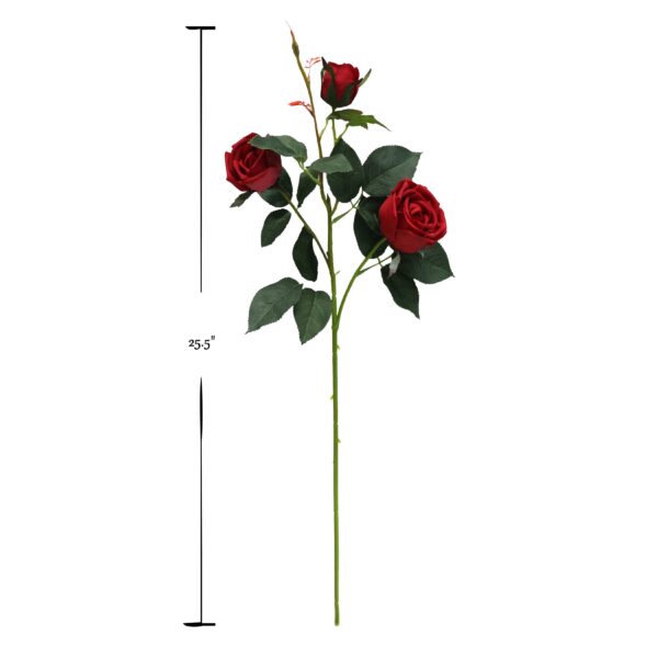 24" Real Touch Rose-3 flowers: Light Peach - Image 4