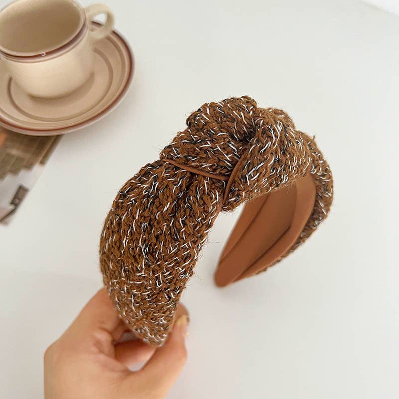 Adorro - Fall Multi Color Tweed Padded Headband - Image 2