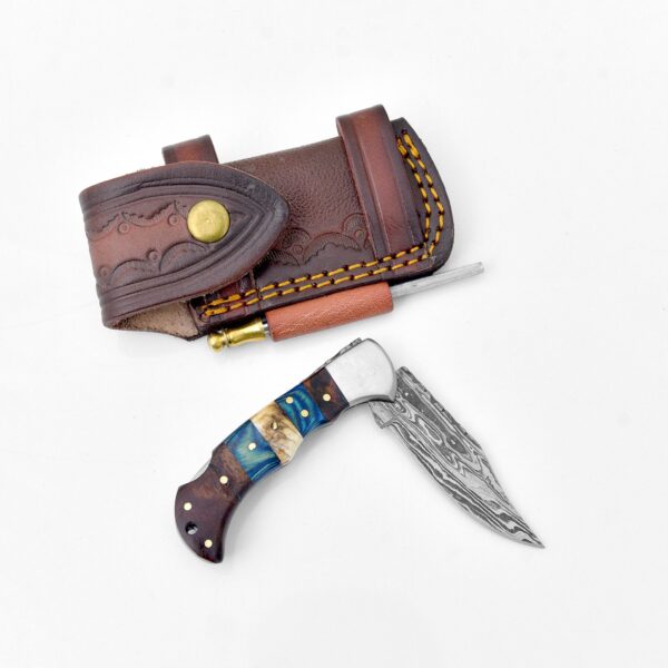 Damascus steel pocket knife Limited Run TF-071 - Image 3