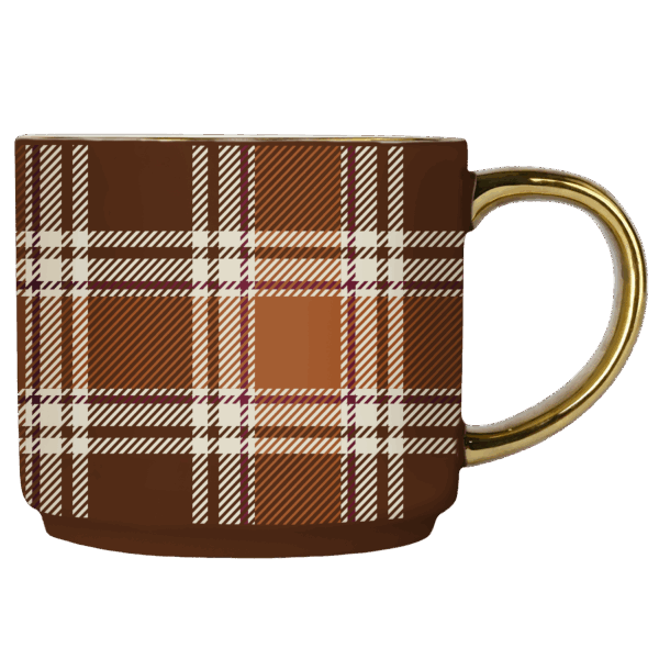 *NEW* Brown Plaid Coffee Mug - Image 4