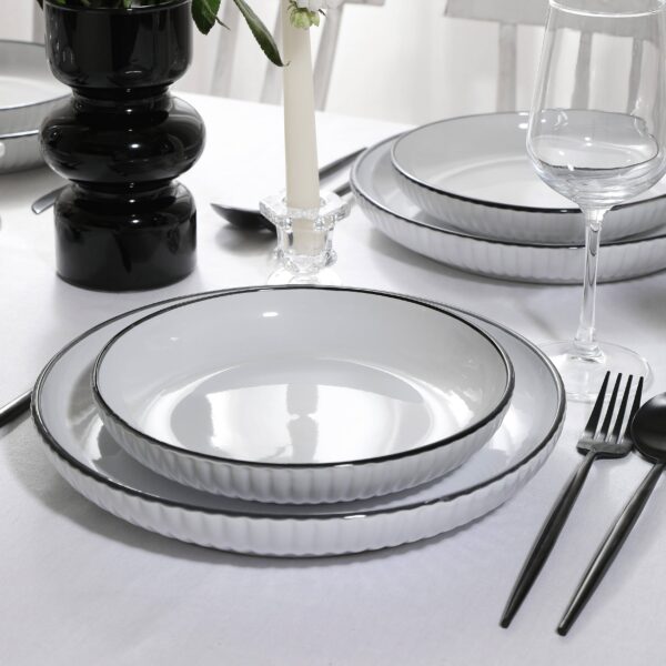 Lustra Stoneware Dinnerware Set - White - Image 6