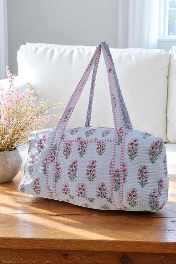 Atlas Pink Floral Duffle Bag