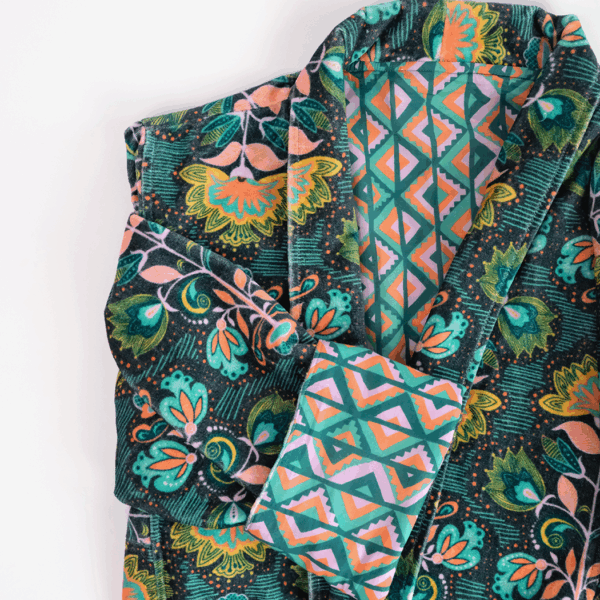 Handker Bandanas - Velvet Robe:  Reversible Cotton Duster - Ingrid - Image 2