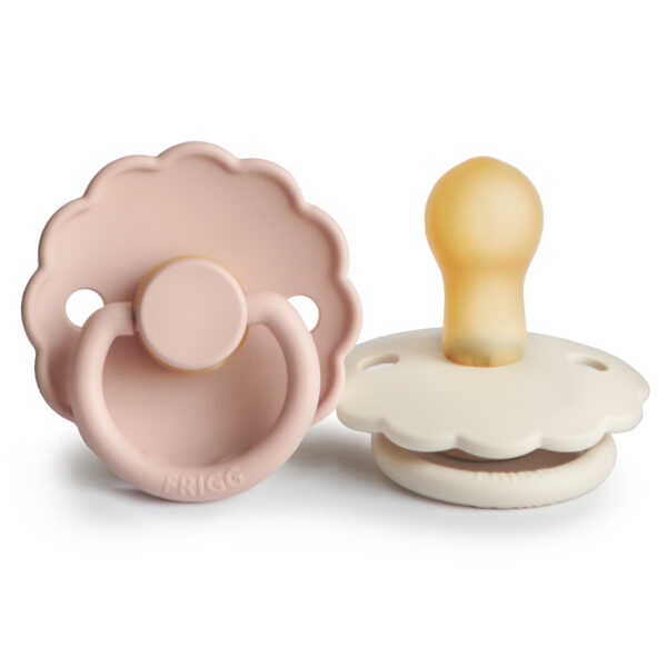FRIGG Daisy Natural Rubber Pacifier 2-Pack  Blush/Cream / 0-6 months