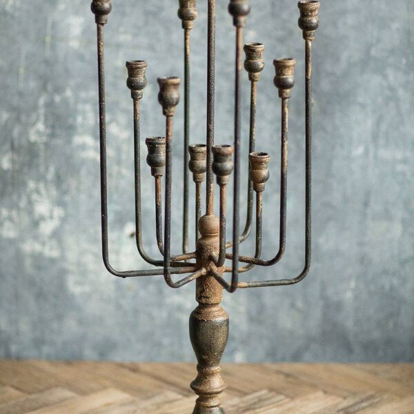 13-Candle Iron Candelabra: White - Image 4