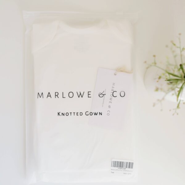 Oat Organic Cotton Knotted Gown: 0-3 Months - Image 4