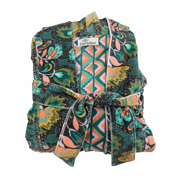 Handker Bandanas - Velvet Robe:  Reversible Cotton Duster - Ingrid