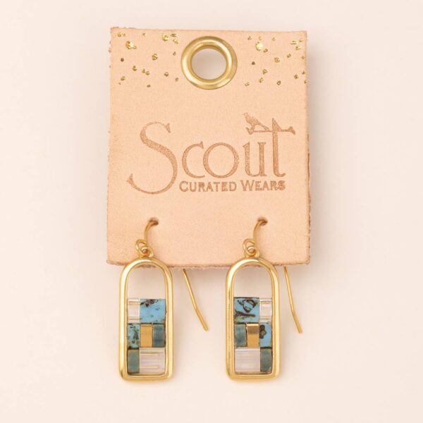 Good Karma Miyuki Frame Earring - Turquoise/Gold - Image 2