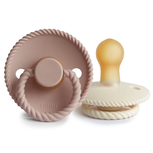 FRIGG Rope Natural Rubber Pacifier 2-Pack  Blush/Cream / 0-6 months