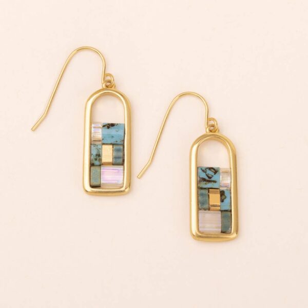 Good Karma Miyuki Frame Earring - Turquoise/Gold - Image 3