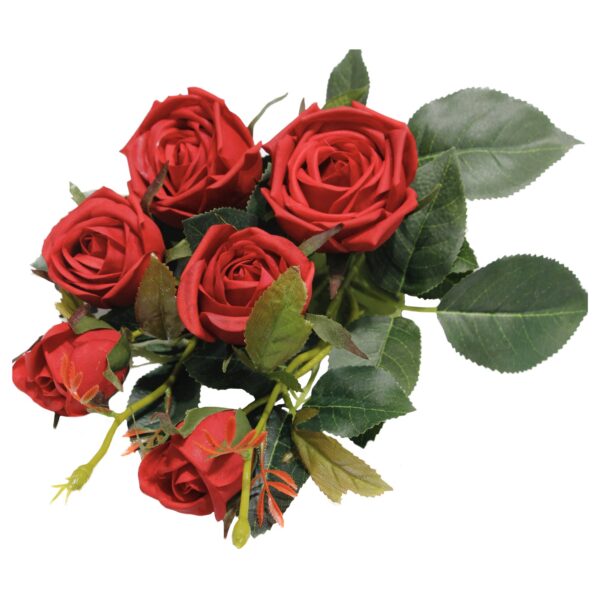 24" Real Touch Rose-3 flowers: Light Peach - Image 7