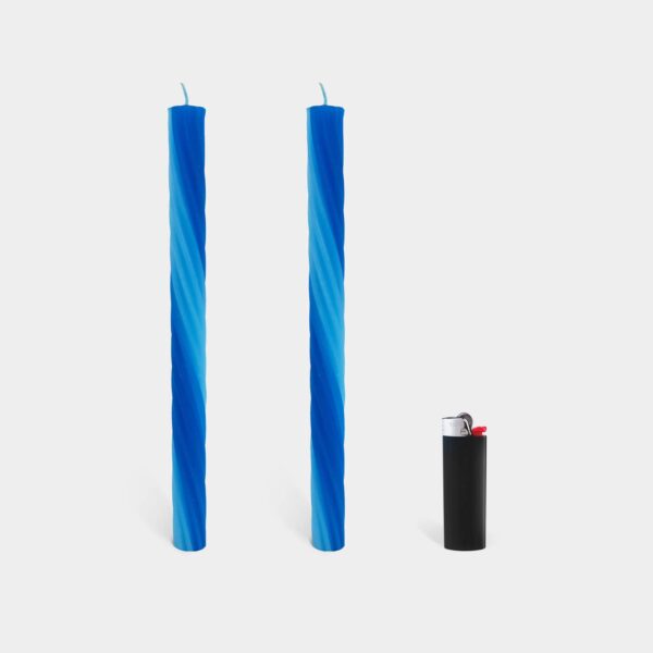 54 Celsius - Rope Candles - Blue (2 Pack) - 11" Vibrant Taper Candles - Image 4