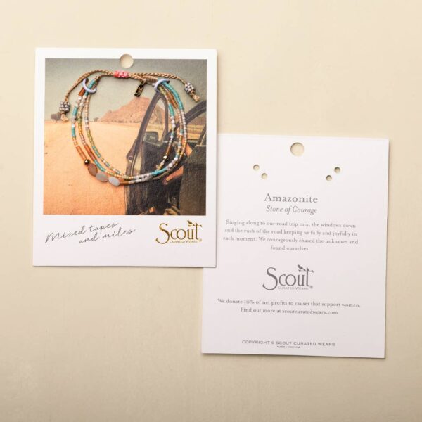 Mixed Media Bracelet - Love/Rhodochrosite/Gold - Image 5