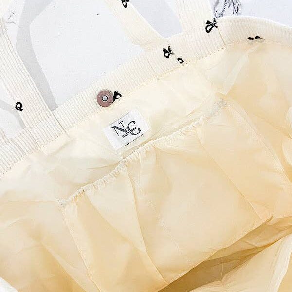 Brittany Cream Bow Print Tote Bag - Image 3
