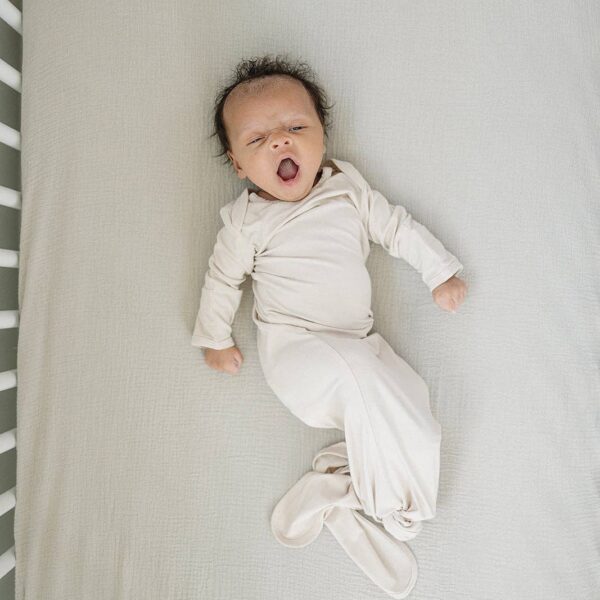 Natural Bamboo Knotted Gown: 0-3 Months - Image 7