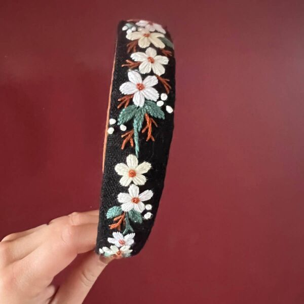 3D Floral Embroidered Headband, Brianna Collection: 4. - Image 9