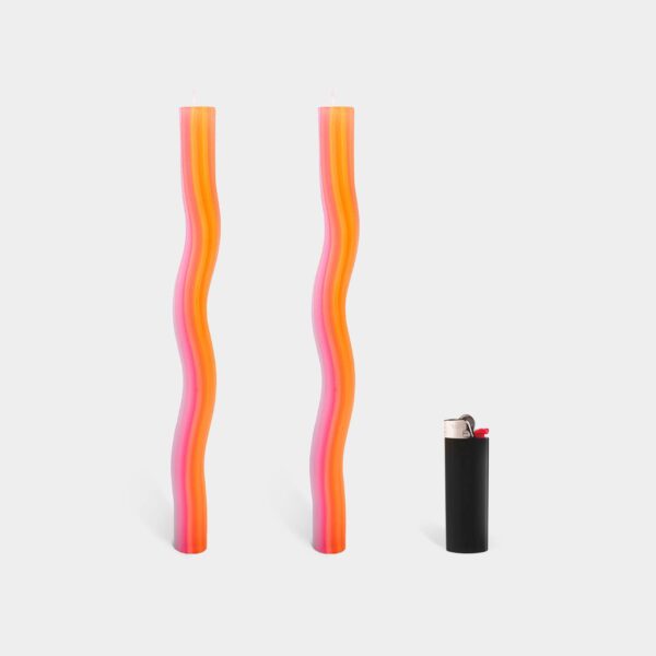 54 Celsius - Wiggle Candles - Orange (2 Pack) - 11" Vibrant Taper Candles - Image 5