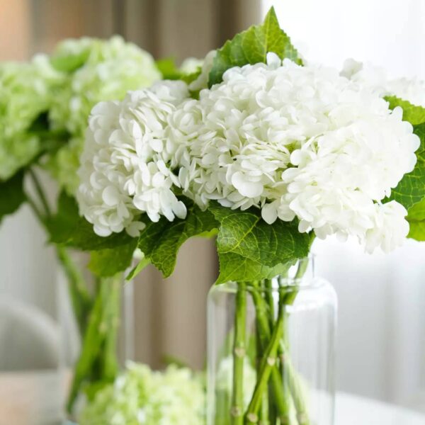 22" Large Bloom Ultra Realistic Real Touch Hydrangea: Green - Image 2