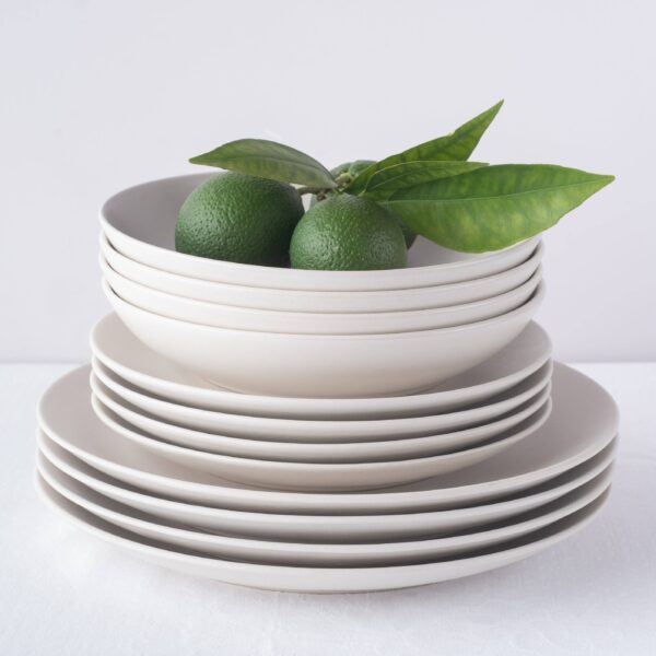 Semplice Stoneware Dinnerware Set - White Matte - Crafted in Portugal - Image 8