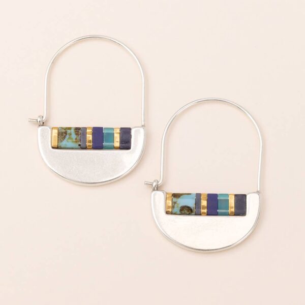 Good Karma Miyuki Crescent Hoop - Cobalt/Silver - Image 2