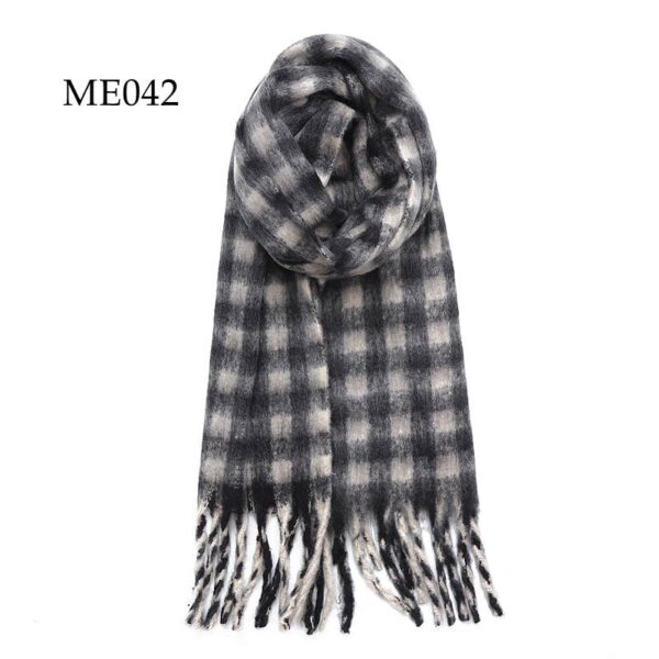 Adorro - Soft Chunky Oblong Multi Color Checkered Fleece Scarf (8 col - Image 6