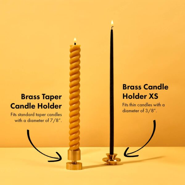 54 Celsius - Solid Brass Candle Holder - 1.6" Tall & Fits Standard Tapers - Image 2