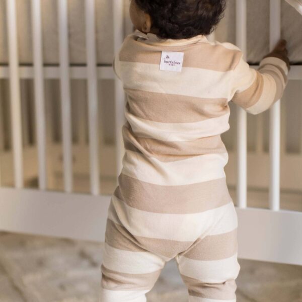 Rugby Stripe Mommy & Me Matching Sleep & Play: Oat, 3-6 Months - Image 4