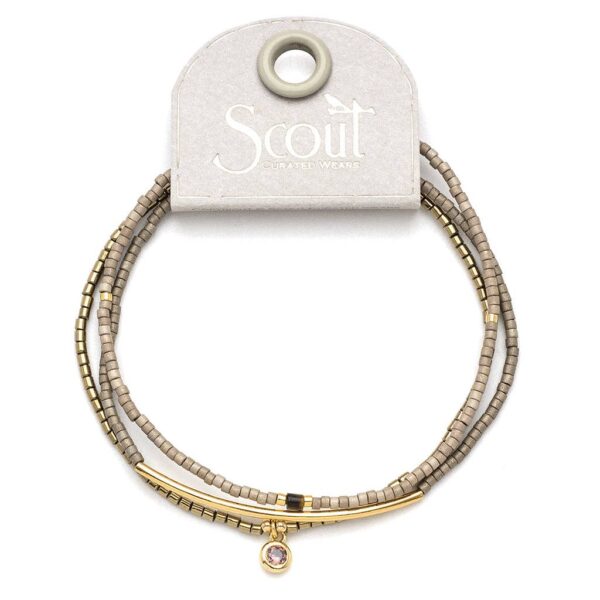 Tonal Chromacolor Miyuki Bracelet Trio - Pewter/Gold - Image 6