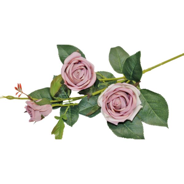 24" Real Touch Rose-3 flowers: Light Peach - Image 8